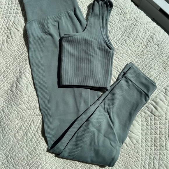 SET Active Blue Ribbed Activewear Set - Picture 2 of 4